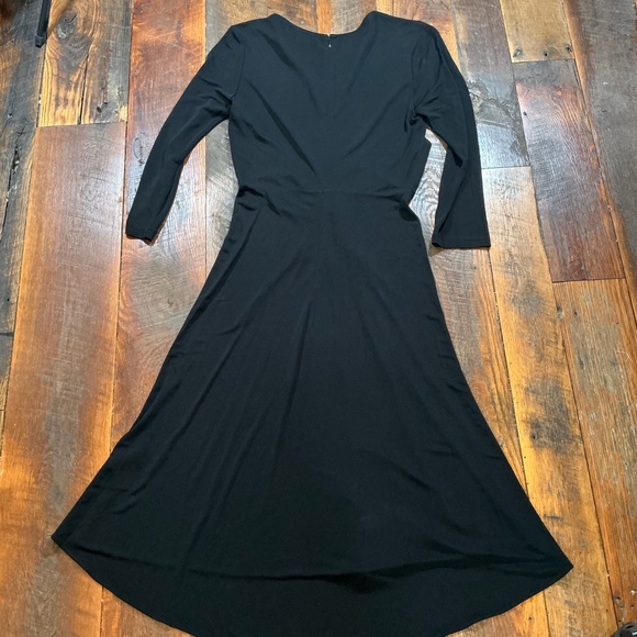 Diane von Furstenberg DVF Black Jersey Dress Midi Long Sleeve Size Medium NWT - Picture 7 of 16